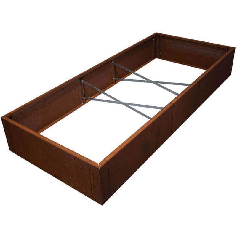 Aflang corten hoejbed 210cm