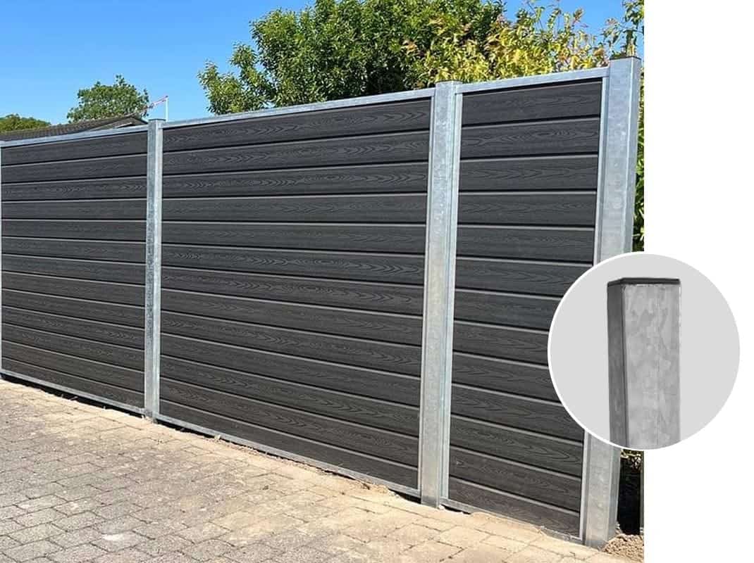 komposit lige med staalstolper fokus